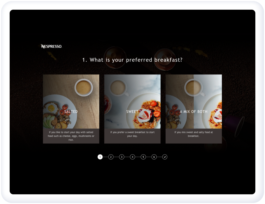 Nespresso coffee selector built in Swift
