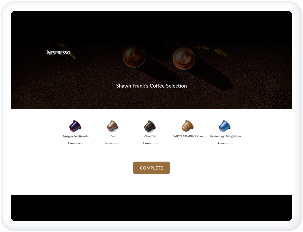 iOS app for Nespresso