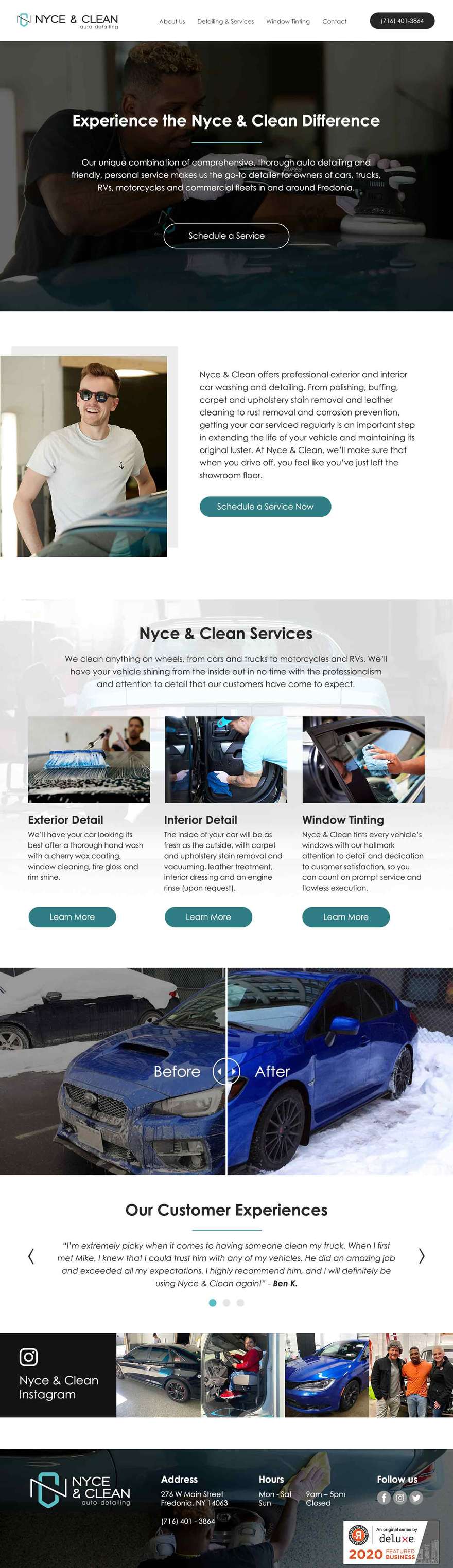 Nyce clean auto detailing web design the design layer